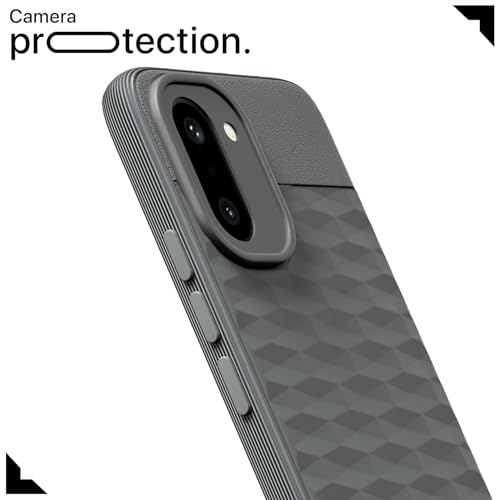 Image of Pikkme Back Cover for OnePlus 15R 5G Camera Protection 3D Hexa Cube Design Silicone Protective Bumper Case (Grey)