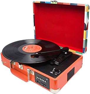 Briefcase Retro Record Player Bluetooth with speakers for vinyl,Vinyl-to-MP3 Recording,FM Radio&Aux in with USB Port & SD Encoding