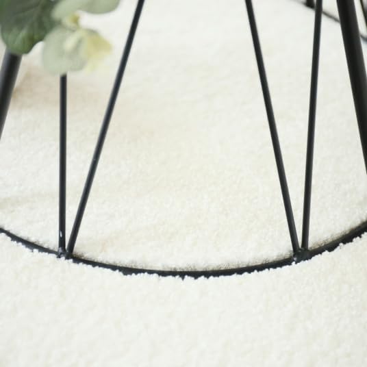 Decoweb Tapis Doux Poils Longs - Touch Blanc crème - Ganse Lin Vert Sauge - 160 x 230 cm