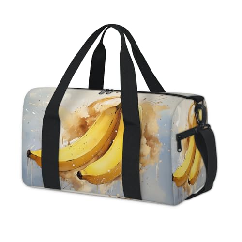 Fruits Bananas Sports Duffle Bag for Women Men Waterproof Overnight Weekender Bag with Adjustable Strap Travel Tote Bags for Beach Yoga Work Dance Swim
