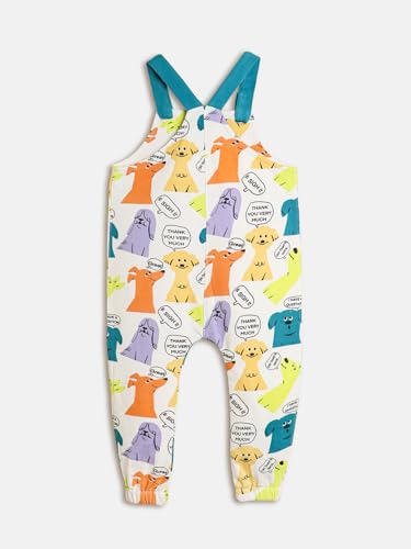 Image of Whistle & Hops Kid's Cotton Casual Comfortable Dogs Chitchat Dungaree For Boys