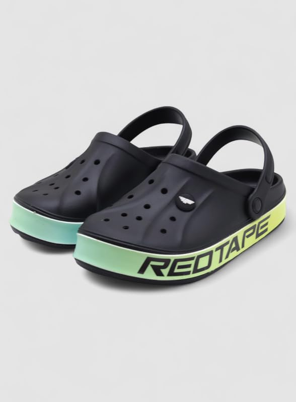 Image of Red Tape Mens Lightweight EVA Clogs Slip-On Comfortable Casual Footwear with Adjustable Back Strap and Anti-Slip Outsole