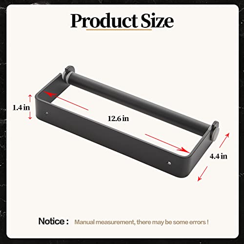 Yotwenk Paper Towel Holder Under Cabinet For Kitchen,Wall Mount Paper Towel Holder Paper Roll Holder,Self Adhesive Or Screw Mounting Paper Towel Holder Wall Mount For Kitchen, Pantry (Black) #TOP2