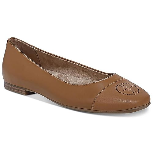 Giani Bernini Womens Aerinn Leather Ballet Flats Tan 6 Medium (B,M)