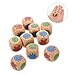 Abaodam 12pcs Wooden Rock Scissors Dice Fun Interactive Game for Family Gatherings Parties and Bars Portable Sided Dices for All Ages