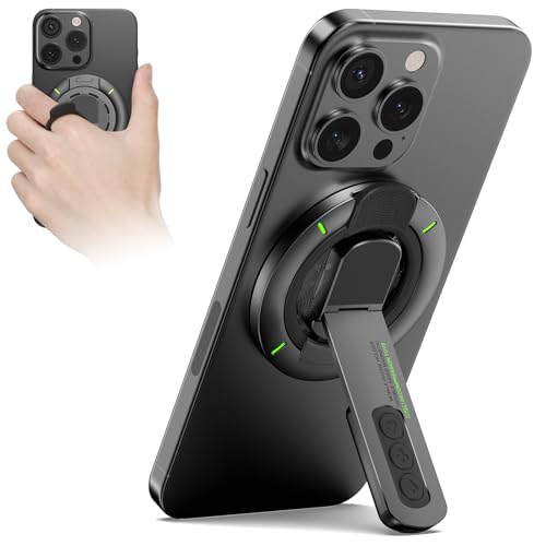 Tobeape Suporte MagSafe 3 em 1 para Celular – Anel Magnético Ajustável com Ímã Dupla Face e Design Anti-Estresse, Compatível com iPhone 17/16/15/14/13/12 e Outros Smartphones (Preto)