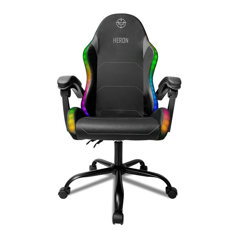 Cadeira Gamer TGT HR RGB | Reclinável 135° | Couro PU | LED RGB | Almofadas Lombar e Pescoço | Preto | TGT-HR-RGB01 glide