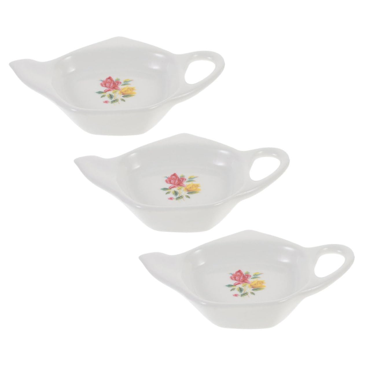 MAGICLULU 3Pcs Ceramic Teabag Holder Multi Purpose Tea Bag Organizer for Home Kitchen and Tearoom Use Coaster and Spoon Rest for Afternoon Tea