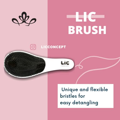 Lic Concept - Curly Hair Brush - Adults & Kids - Customized Detangle For A Smooth Styling - Blond Friendly, White, 1.0 Count #TOP2