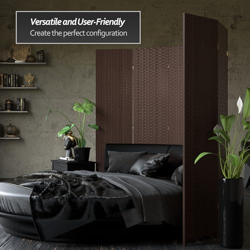 Red Lantern 7 ft. Tall Woven Fiber Room Divider - Dark Mocha - 4 Panel by Red Lantern - Image 3