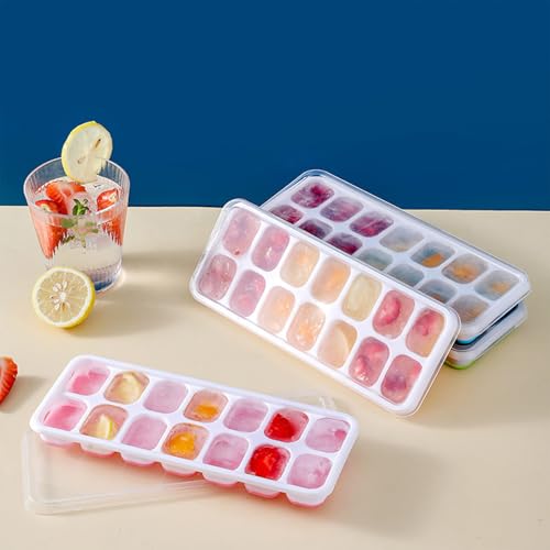 Molde para cubos de hielo con tapa rosa miniatura 4