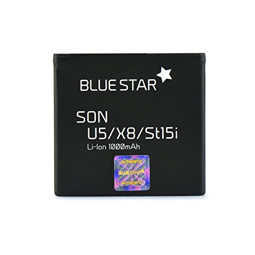 Blue Star Premium Batera de Li Ion Litio 1000 mAh de Capacidad Carga Rapida 20 Compatible con el Sony Ericsson Vivaz U5 Vivaz Pro X8 ST15I SK17I ST17I W19I