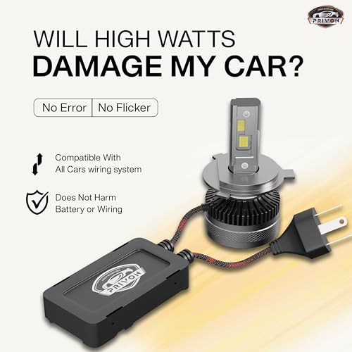 Image of PRIVON 320W Warm White H4 LED Headlight for Car - 32000LM 4300K, 2 years Replacement Guarantee, Plug & Play, Error-free CANBUS, IP 68 waterproof - pack of 2 (160W each bulb, H4 /H19)
