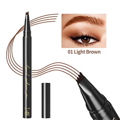 Eye Brown Makeup, Eyebrow Pencil With A Micro-Fork Tip Applicator Creates Natural Looking Brows Effortlessly And Stays On All Day, 4D Hair Stroke Brow Stamp Brush, Gift For Women #TOP1