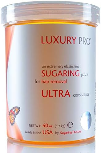 Paste Luxury Pro Organic Hair Removal - Medium - Ultra Paste for All body parts 40 oz / 2.5 lbs - Sugar Wax Hair Remover - Professional Skills Required
