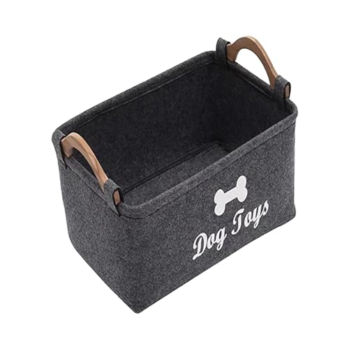 Haustier Spielzeug Organizer Box, Welpen Sachen Korb Hundebedarf, Rechteckig, Spielzeugbox, Zusammenklappbar, zur Aufbewahrung der Spielsachen.Katzenspielzeug Boxen, Hundebedarf, Lagerpl, Schwarz