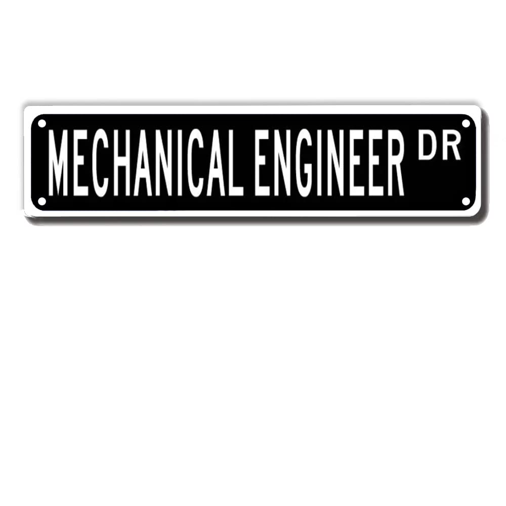 ERMUHEY Mechanical Engineer Dr Street Sign, Mechanical Engineer Gift, Mechanical Engineer Wall Decor for Home Office Man Cave Plaque Quality Metal Sign 16x4 Inch