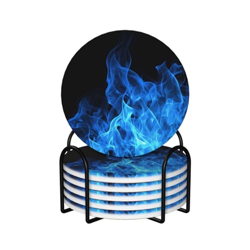 Dessous de verre céramique de qualité supérieure avec socle métallique - 2