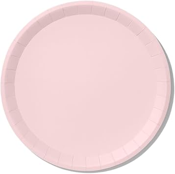 Coterie Pale Pink Classic Paper Plates Set of 10 - Blush Pink Paper Plates for Bridal Shower, Baby Girl Shower, Tea Party, Birthday, Picnic | 9.25"