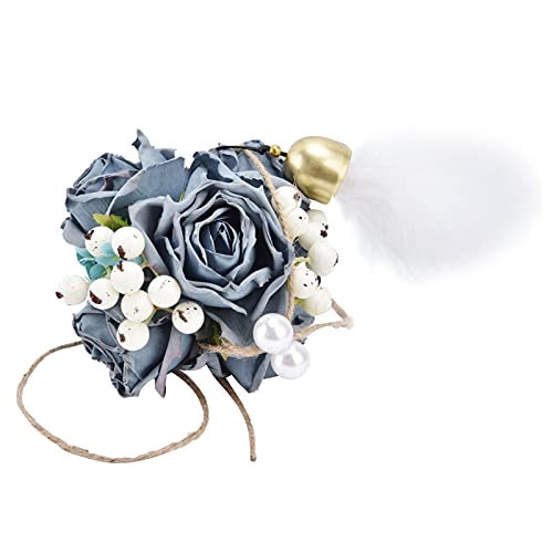 Segrehy Palla floreale artificiale Simulazione Palla di fiori Strumento fotografico innovativo con di campana sospesa per la decorazione del soffitto Festa per le vacanze Blu navy