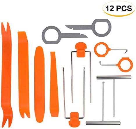 Carperipher Car Trim Removal Tool 12pcs Auto Trim Door Panel Window Molding Upholstery Fastener Clip Removal Tool Kit for Dash Center Console Installation and Remover