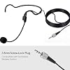 JTLAU Headset Microphone Cardioid Condenser Microphone, Double Earhook Headset Mic Compatible with Sennheiser Wireless Bodypack Transmitter, Flexible Gooseneck, 3.5mm Screw Lock Plug, Black #2