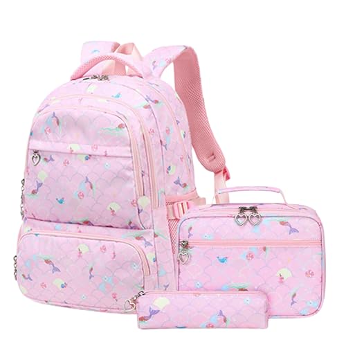 Sac à dos d'école grande capacité nylon sac à déjeuner trousse b