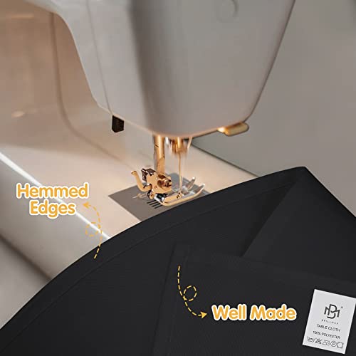 Image of BRILLMAX 6 Pack Black Tablecloths 60 x 102 Inch for 6ft Rectangle Tables - 150 GSM Polyester Fabric, 15 inch Standard Drop, Water, Stain & Wrinkle Resistant Cloth Cover for Wedding Banquet Dining Buffet