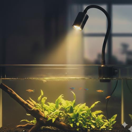 Image of VAYINATO Mini LED Aquarium Spotlight 1W | Focus Warm Light | Waterproof Submersible Lamp for Fish Tank & Aquarium Plants | Compact Clip-On Design