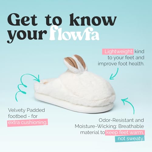 Rabbit White Women's Slippers | Non-Slip house shoes for women for Indoor cozy winter | Shed-resistant and lint-free | christmas gifts for women3