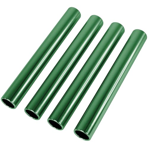 Supvision Aluminum Alloy Relay Batons for Track and Field 4 Piece Set Durable Lightweight for Sports Teams Suitable for Athletes Seeking High-Performance Equipment in Outdoor Activities Pine Green