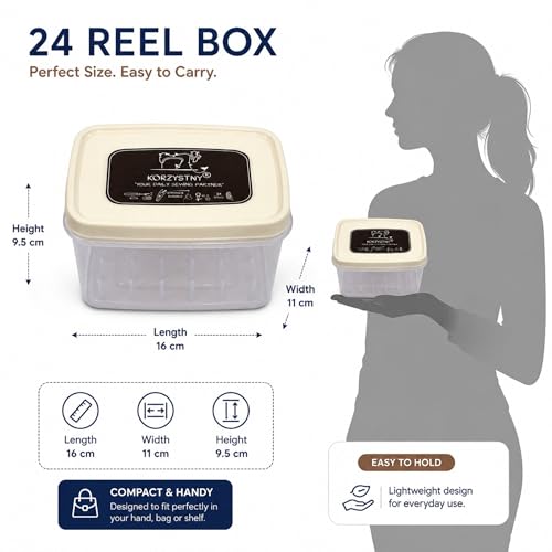 Image of 217 Pcs. 24 Reel Spools Thread Box Set for Sewing Machine | Sewing Thread Storage Box Organizer with Accessories | Reel Box, Bobbin Organizer, Sui Dhaaga Dabbaa | Sewing Kit for Home Tailoring & Thread Storage