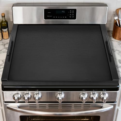 WAUTENANTY Noodle Board Stove Cover, Ultra Thick Wood Stove Top Cover Board with Handles Crafted from Solid Pine Wood, Stove Top Covers for Electric Stove & Used As A Sink Cover for Counter Space