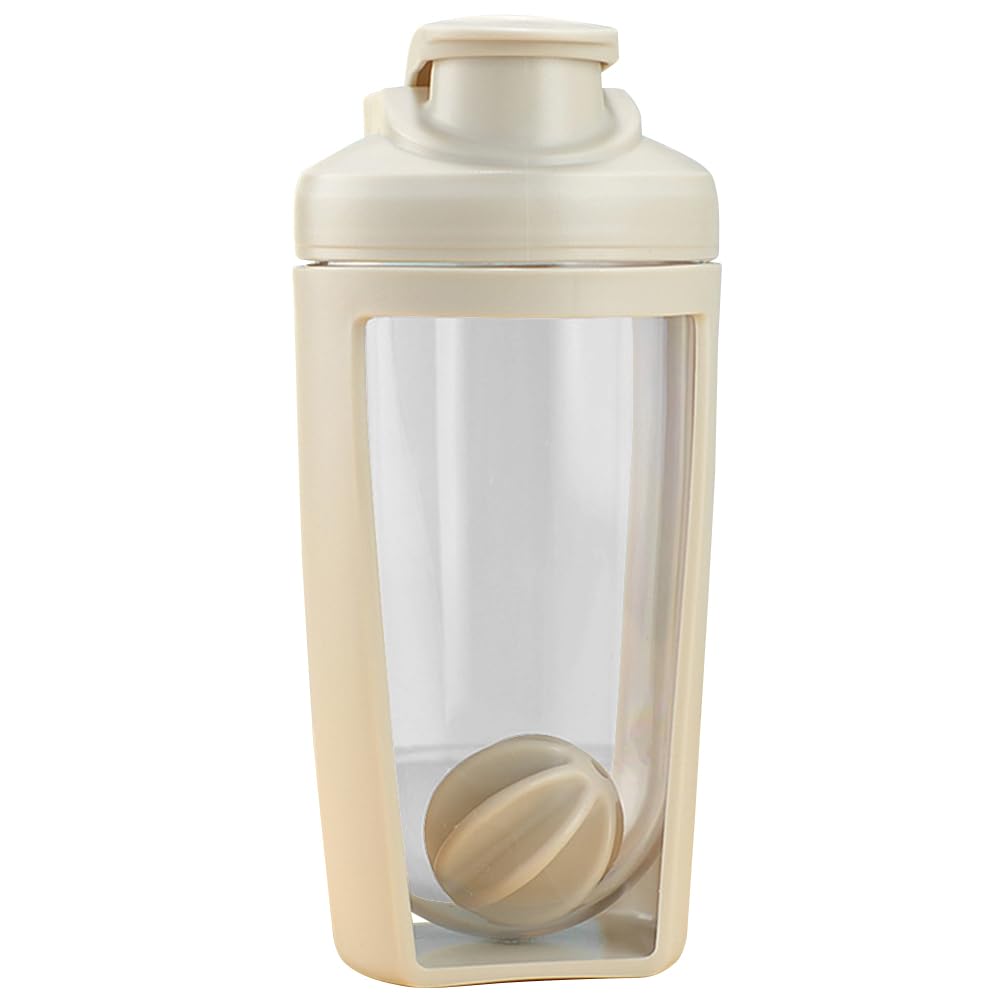 Kobona Pink/Blue/Beige 500Ml Protein Shaker Bottle With Whisk Ball Protein Shaking Cup Leak Proof Protein Powder Mixer Cup For Protein Mixes Supplement Shakes