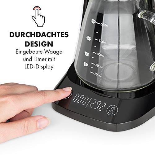 Klarstein Craft Coffee Filter-Kaffeemaschine Kaffeebereiter (Handbrühverfahren, Pour Over, Gourmetkaffee, Waage, Timer… – Bild 6