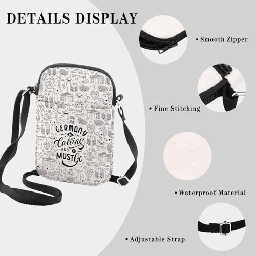 GJTIM Germany Travel Gift Germany Trip Moving Away Gift Germany Is Calling I Must Go Germany Crossbody Bag Gift for Traveler3