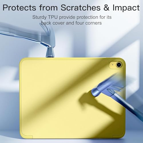 Image of ProElite Smart Case for iPad (A16) 11th /10th Generation (2025 /2022) [Auto Sleep /Wake Cover] [Left Side Pencil Holder] [Soft Flexible Case] Recoil Series - Yellow