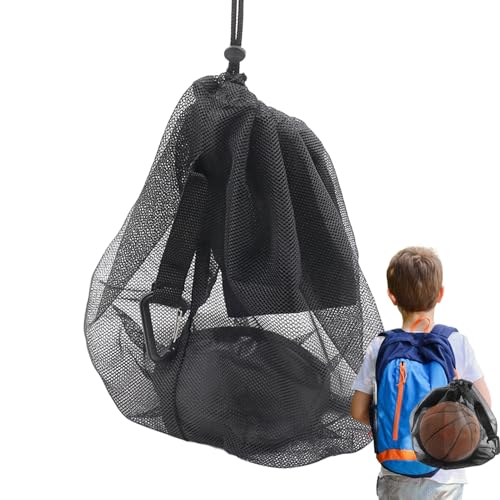 Genérico Malla para Balones,Portador De Almacenamiento con Cordón para Equipo Deportivo - de Malla para un Solo Balón de Vóley - para Hombres Mujeres Atletas Jóvenes Viajes