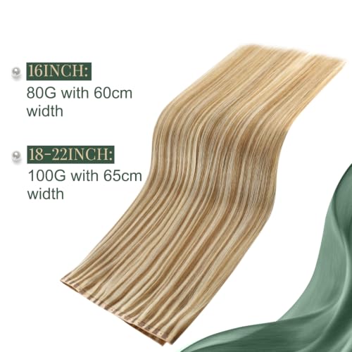 Image of Ugeat 22 Inch Butterfly Weft Extensions Human Hair Highlight, 100G #P8A /60
