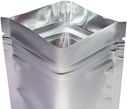Fresherpack 50 x Matte Silver 7.5cm x 10cm Mylar Foil Zip Lock Bags Smell Proof 3" x 4"