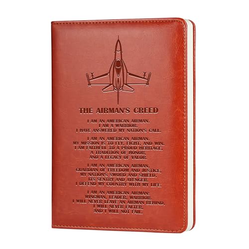 JOHSBYD A5 Air Force Leather Journal Notebook for Men Air Force Journal Military Notebook for Deployment Air Force Gifts Air Force Graduation Gifts Gift for Pilots Veterans Air Force Academy Graduates (Air Force Journal)
