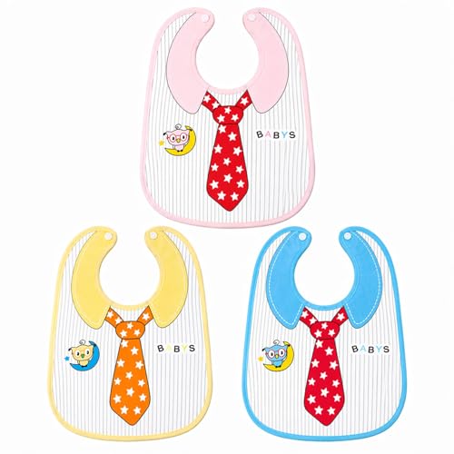 Image of BabyGo Cotton Baby Tie Button Bibs | Soft, Washable Feeding Bibs for Kids, Adjustable, Reusable, Gentle on Skin, Comfortable & Ideal for Mealtime, Perfect for Infants & Toddlers | Multicolor