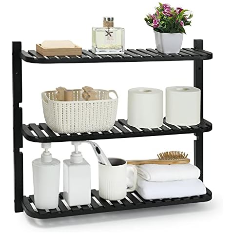 Smatdecis Bamboo Wall-Mounted Bathroom Shelf Cover