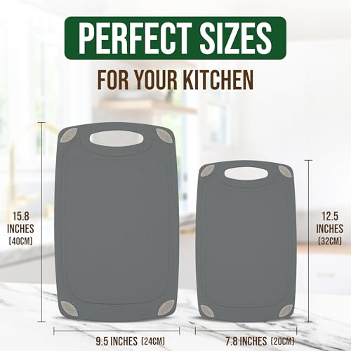 AXIOM CREATIONS 2-Piece Reversible Wheat Straw Cutting Board Set