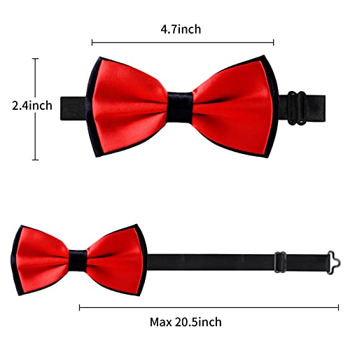 Alizeal Bowtie For Men Fancy Adjustable Pre Tied Wedding Party Bow Ties, Red #TOP3
