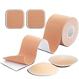 Morty’s Brust Tape Set für rückenfreie Kleider - Boob Tape - Klebe BH Push up - 5 cm x 5 m Boobtape - Klebe BH für große Brust inkl. Nippelpads - Premium Boobietape