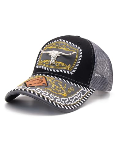 Image of TOPACC Western Trucker Hat for Men Women Cowboy Country Hat Snapback Cap | Novelty Baseball Cap Adjustable Vintage Embroidered Cowgirl hat for Rodeo Western Outfit