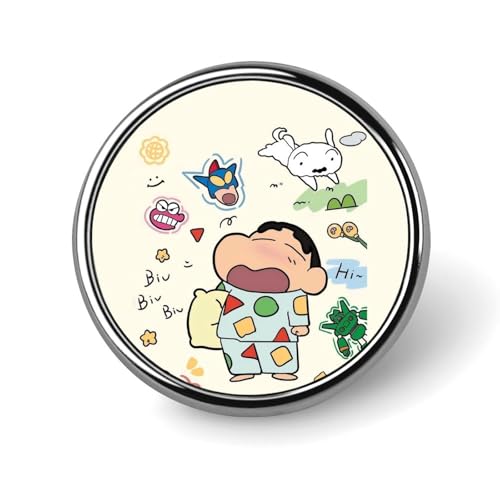 バッジ クレヨンしんちゃん ピンバッジ 円形 徽章 おしゃれ Badge バッグ飾 ボタンブローチ ジャケット用 アクセサリー かばん掛け 取付簡単 工芸品 プレゼント 25mm