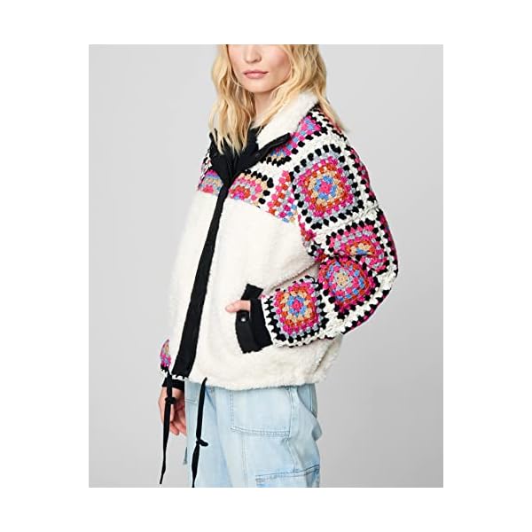 [BLANKNYC] Womens Luxury Clothing Crochet Sherpa Jacket, Comfortable & Stylish Coat - Image 3