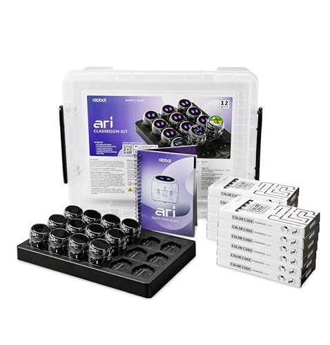 Ozobot Ari Classroom Kit (12 Bots) | Interactive Learning Robot with Touch Screen, ToF Sensor, Accelerometer, Gyroscope, and AI Integration | Hands-On STEM Education for Classrooms and Homeschool